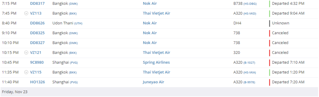 22日チェンマイ空港出発