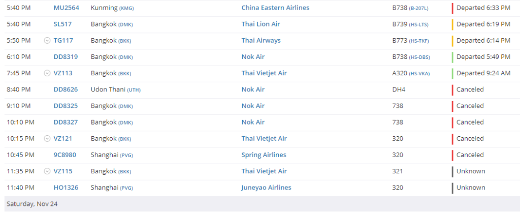 23日チェンマイ空港出発