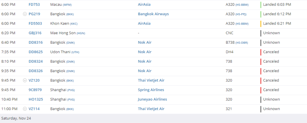 23日チェンマイ空港到着